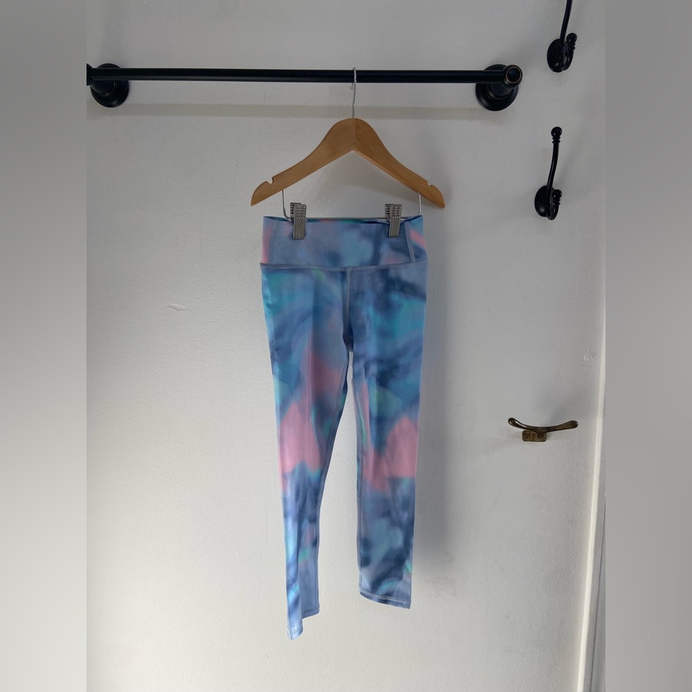 All in Motion Target Girls High Rise Full Length Blue and Pink Leggings